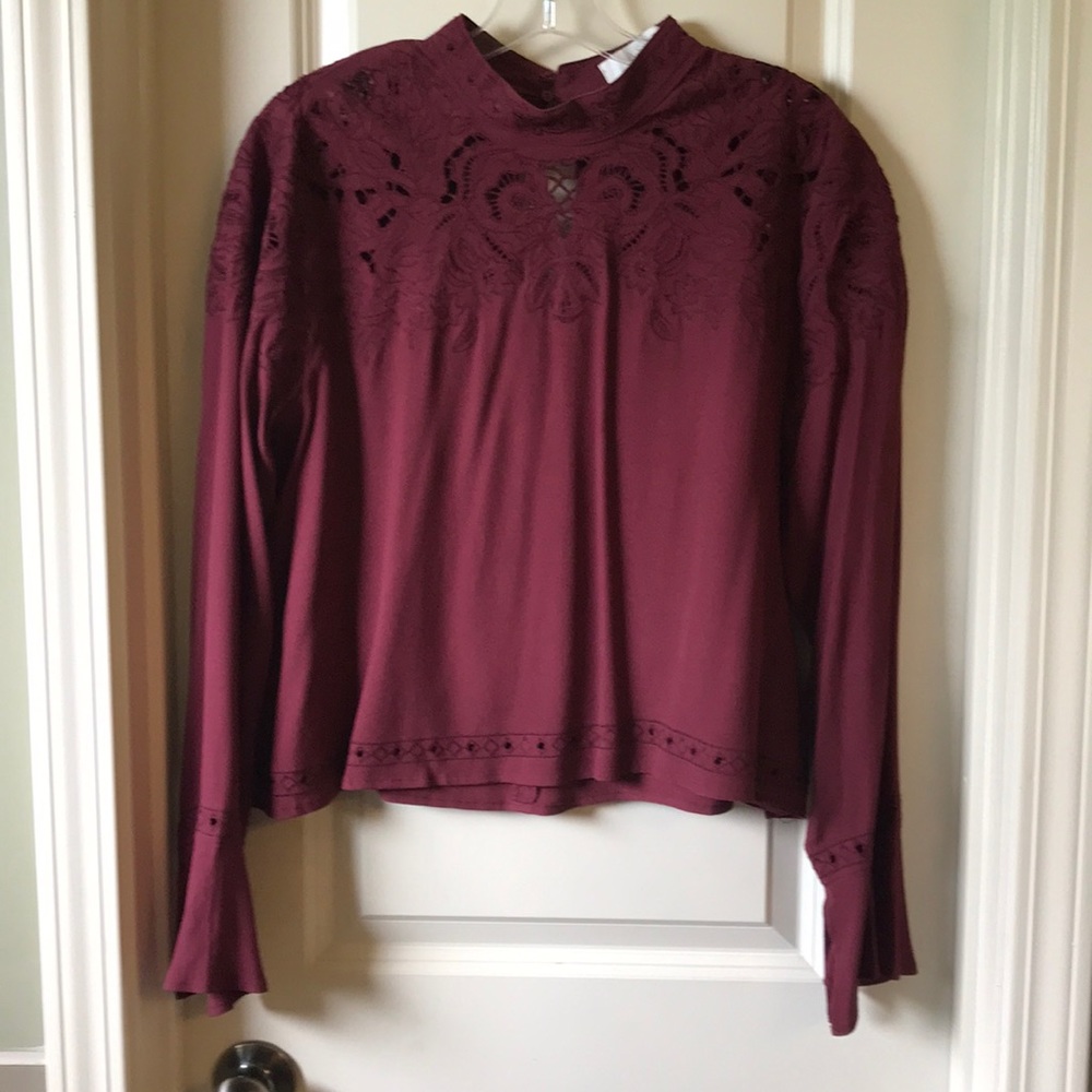 Maroon lace top
